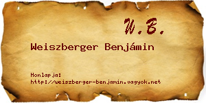 Weiszberger Benjámin névjegykártya